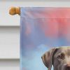 Weimaraner Two Hearts House Flag Large Porch Sleeve Pole Decorative Outside Yard Banner Artwork Wall Hanging, Polyester, House Size, Multicolor