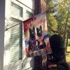 Belgian Sheepdog Two Hearts House Flag Large Porch Sleeve Pole Decorative Outside Yard Banner Artwork Wall Hanging, Polyester, House Size, Multicolor