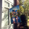 All American Border Terrier House Flag Large Porch Sleeve Pole Decorative Outside Yard Banner Artwork Wall Hanging, Polyester, House Size, Multicolor