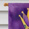 Golden Retriever King of Mardi Gras House Flag Large Porch Sleeve Pole Decorative Outside Yard Banner Artwork Wall Hanging, Polyester, House Size