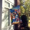 All American Japanese Chin House Flag Large Porch Sleeve Pole Decorative Outside Yard Banner Artwork Wall Hanging, Polyester, House Size, Multicolor