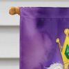 Bedlington Terrier King of Mardi Gras House Flag Large Porch Sleeve Pole Decorative Outside Yard Banner Artwork Wall Hanging, Polyester, House Size