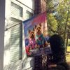 Norwich Terrier Two Hearts House Flag Large Porch Sleeve Pole Decorative Outside Yard Banner Artwork Wall Hanging, Polyester, House Size, Multicolor