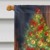 Maltese and Santa Claus House Flag Large Porch Sleeve Pole Decorative Outside Yard Banner Artwork Wall Hanging, Polyester, House Size, Multicolor