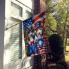 All American Bearded Collie House Flag Large Porch Sleeve Pole Decorative Outside Yard Banner Artwork Wall Hanging, Polyester, House Size, Multicolor