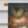 Lhasa Apso and Santa Claus House Flag Large Porch Sleeve Pole Decorative Outside Yard Banner Artwork Wall Hanging, Polyester, House Size, Multicolor