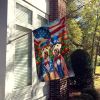 All American Wheaten Terrier House Flag Large Porch Sleeve Pole Decorative Outside Yard Banner Artwork Wall Hanging, Polyester, House Size, Multicolor