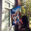 All American Alaskan Malamute House Flag Large Porch Sleeve Pole Decorative Outside Yard Banner Artwork Wall Hanging, Polyester, House Size