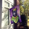 Schipperke King of Mardi Gras House Flag Large Porch Sleeve Pole Decorative Outside Yard Banner Artwork Wall Hanging, Polyester, House Size