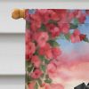 Kerry Blue Terrier Two Hearts House Flag Large Porch Sleeve Pole Decorative Outside Yard Banner Artwork Wall Hanging, Polyester, House Size