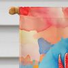 Hippie Animal Red Rooster House Flag Large Porch Sleeve Pole Decorative Outside Yard Banner Artwork Wall Hanging, Polyester, House Size, Multicolor