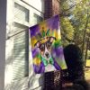 Jack Russell Terrier King of Mardi Gras House Flag Large Porch Sleeve Pole Decorative Outside Yard Banner Artwork Wall Hanging, Polyester, House Size