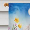Bichon Frise Easter Egg Hunt House Flag Large Porch Sleeve Pole Decorative Outside Yard Banner Artwork Wall Hanging, Polyester, House Size, Multicolor