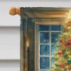 Lancashire Heeler and Santa Claus House Flag Large Porch Sleeve Pole Decorative Outside Yard Banner Artwork Wall Hanging, Polyester, House Size