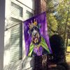 Giant Schnauzer King of Mardi Gras House Flag Large Porch Sleeve Pole Decorative Outside Yard Banner Artwork Wall Hanging, Polyester, House Size
