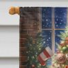 English Bull Terrier and Santa Claus House Flag Large Porch Sleeve Pole Decorative Outside Yard Banner Artwork Wall Hanging, Polyester, House Size