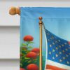 All American Akita House Flag Large Porch Sleeve Pole Decorative Outside Yard Banner Artwork Wall Hanging, Polyester, House Size, Multicolor