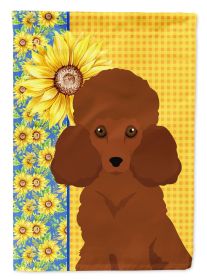 Summer Sunflowers Toy Red Poodle Garden Flag Mailbox Flag Decorative Yard Flag Banner Outside Patio Artwork Yard Flower Beds, Garden Size, Multicolor
