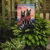 Norwegian Elkhound Two Hearts Garden Flag Mailbox Flag Decorative Yard Flag Banner Outside Patio Artwork Yard Flower Beds, Garden Size, Multicolor