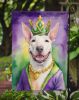 Bull Terrier King of Mardi Gras Garden Flag Mailbox Flag Decorative Yard Flag Banner Outside Patio Artwork Yard Flower Beds, Garden Size, Multicolor