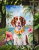 Brittany Spaniel Luau Garden Flag Mailbox Flag Decorative Yard Flag Banner Outside Patio Artwork Yard Flower Beds, Garden Size, Multicolor