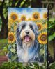 Bearded Collie in Sunflowers Garden Flag Mailbox Flag Decorative Yard Flag Banner Outside Patio Artwork Yard Flower Beds, Garden Size, Multicolor