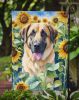 Anatolian Shepherd in Sunflowers Garden Flag Mailbox Flag Decorative Yard Flag Banner Outside Patio Artwork Yard Flower Beds, Garden Size, Multicolor