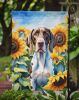 Pointer in Sunflowers Garden Flag Mailbox Flag Decorative Yard Flag Banner Outside Patio Artwork Yard Flower Beds, Garden Size, Multicolor