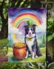 Border Collie St Patrick's Day Garden Flag Mailbox Flag Decorative Yard Flag Banner Outside Patio Artwork Yard Flower Beds, Garden Size, Multicolor