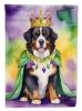 Bernese Mountain Dog King of Mardi Gras Garden Flag Mailbox Flag Decorative Yard Flag Banner Outside Patio Artwork Yard Flower Beds, Garden Size