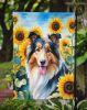 Collie in Sunflowers Garden Flag Mailbox Flag Decorative Yard Flag Banner Outside Patio Artwork Yard Flower Beds, Garden Size, Multicolor