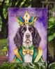 English Springer Spaniel King of Mardi Gras Garden Flag Mailbox Flag Decorative Yard Flag Banner Outside Patio Artwork Yard Flower Beds, Garden Size