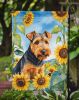 Welsh Terrier in Sunflowers Garden Flag Mailbox Flag Decorative Yard Flag Banner Outside Patio Artwork Yard Flower Beds, Garden Size, Multicolor