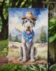 Irish Wolfhound Cowboy Welcome Garden Flag Mailbox Flag Decorative Yard Flag Banner Outside Patio Artwork Yard Flower Beds, Garden Size, Multicolor
