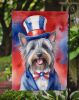 Skye Terrier Patriotic American Garden Flag Mailbox Flag Decorative Yard Flag Banner Outside Patio Artwork Yard Flower Beds, Garden Size, Multicolor