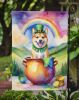 Norwegian Buhund St Patrick's Day Garden Flag Mailbox Flag Decorative Yard Flag Banner Outside Patio Artwork Yard Flower Beds, Garden Size, Multicolor