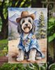 Tibetan Terrier Cowboy Welcome Garden Flag Mailbox Flag Decorative Yard Flag Banner Outside Patio Artwork Yard Flower Beds, Garden Size, Multicolor