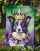 Border Collie King of Mardi Gras Garden Flag Mailbox Flag Decorative Yard Flag Banner Outside Patio Artwork Yard Flower Beds, Garden Size, Multicolor