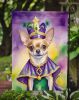Chihuahua King of Mardi Gras Garden Flag Mailbox Flag Decorative Yard Flag Banner Outside Patio Artwork Yard Flower Beds, Garden Size, Multicolor