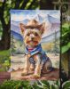 Yorkshire Terrier Yorkie Cowboy Welcome Garden Flag Mailbox Flag Decorative Yard Flag Banner Outside Patio Artwork Yard Flower Beds, Garden Size
