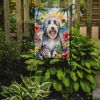 Bearded Collie Luau Garden Flag Mailbox Flag Decorative Yard Flag Banner Outside Patio Artwork Yard Flower Beds, Garden Size, Multicolor