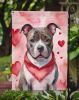 Staffordshire Bull Terrier My Valentine Garden Flag Mailbox Flag Decorative Yard Flag Banner Outside Patio Artwork Yard Flower Beds, Garden Size