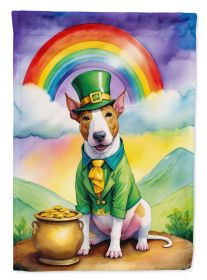 English Bull Terrier St Patrick's Day Garden Flag Mailbox Flag Decorative Yard Flag Banner Outside Patio Artwork Yard Flower Beds, Garden Size