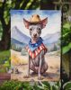 American Hairless Terrier Cowboy Welcome Garden Flag Mailbox Flag Decorative Yard Flag Banner Outside Patio Artwork Yard Flower Beds, Garden Size