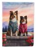 Sheltie Two Hearts Garden Flag Mailbox Flag Decorative Yard Flag Banner Outside Patio Artwork Yard Flower Beds, Garden Size, Multicolor