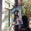 Labradoodle Black Happy Birthday House Flag Large Porch Sleeve Pole Decorative Outside Yard Banner Artwork Wall Hanging, Polyester, House Size