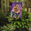 Pomeranian King of Mardi Gras Garden Flag Mailbox Flag Decorative Yard Flag Banner Outside Patio Artwork Yard Flower Beds, Garden Size, Multicolor