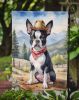 Boston Terrier Cowboy Welcome Garden Flag Mailbox Flag Decorative Yard Flag Banner Outside Patio Artwork Yard Flower Beds, Garden Size, Multicolor