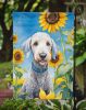 Bedlington Terrier in Sunflowers Garden Flag Mailbox Flag Decorative Yard Flag Banner Outside Patio Artwork Yard Flower Beds, Garden Size, Multicolor