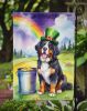 Bernese Mountain Dog St Patrick's Day Garden Flag Mailbox Flag Decorative Yard Flag Banner Outside Patio Artwork Yard Flower Beds, Garden Size